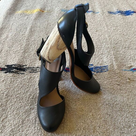 Fortress of Inca NEW Luna Naya Heels in Black Leather Size 39 - Picture 5 of 8